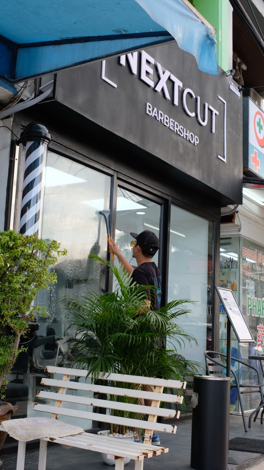 NextCut Barbershop storefront in Fisherman's Village, Koh Samui